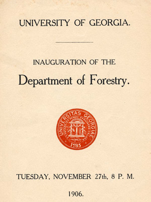 cover of invitation to forestry school inauguration 1906